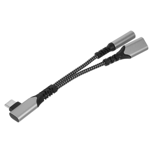 TOYZFRIENDY Adaptador USB Tipo C Color Gunmetal Cable Ángulo Recto para Audio y Carga Rápida Accesorio para Teléfono y Portátil con Sonido Claro y Llamadas Nítidas