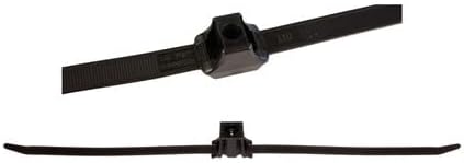 Tectran 936-191 Dual Clamp Cable Tie (, Black, 2.3” Max. Bundle Diameter, .25” Stud Size, .5” Tie Width, 19” Tie Length, 150 lbs. Min. Tensile Strength)
