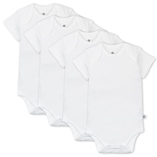Image of HonestBaby 4-pack Short Sleeve Bodysuits One-piece 100% Organic Cotton for Baby Boys, Girls, Unisex