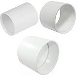 PVC Solvent Weld Waste Pipe Coupling, 50mm, White, Pack of 3