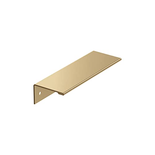 Image of Amerock | Cabinet Edge Pull |Champagne Bronze | 3-3 /4 in (96 mm) Center-to-Center Drawer Pull | Kitchen and Bath Hardware | Furniture Hardware