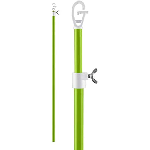Bettina 2 x Clothes Line Prop Heavy Duty Telescopic Washing Line Extendable to 2.4m Clothes Pole Support Green Cover