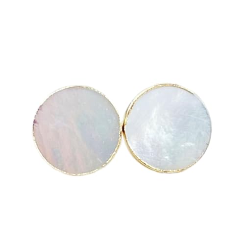 Puces d'oreilles rondes en nacre au style minimaliste pour le quotidien