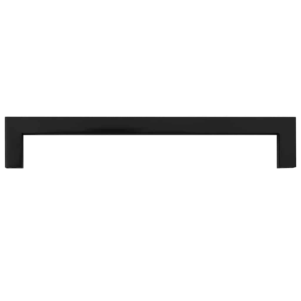 Set di 5 maniglie per mobili, colore nero, 192 mm, in acciaio inox, design a tubo quadrato, per armadi, cassetti, porte, cassettiere, credenze, cucina, bagno, per ristrutturazione fai da te