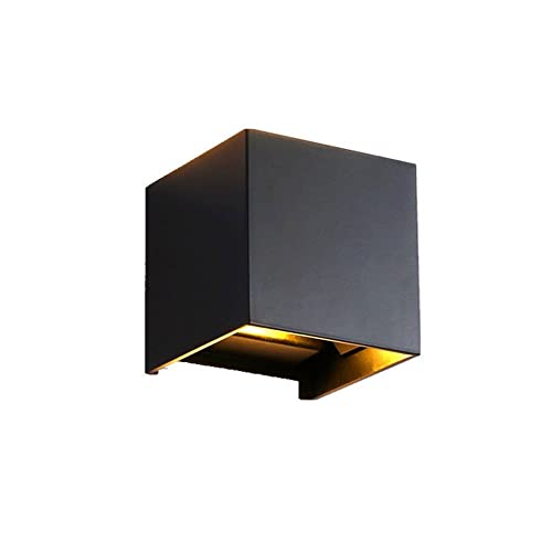 Aplique de pared exterior negro de aluminio con diseño de linterna cuadrada impermeable 2