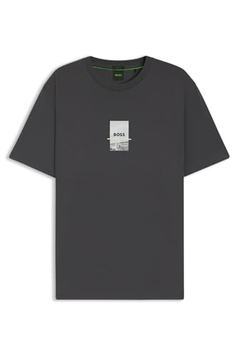 BOSS Mens HBG Photo Intricate Artwork Short Sleeve Regular Fit T-Shirt Dark Grey XL