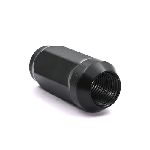 Image of 24pcs M14X1.5 Black Wheel Lug Nuts, 3 /4 inch Hex 1.9inch Tall Conical Seat Close End Bulge Acorn Lug Nuts
