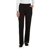Matty M Women's Pull On Straight Leg Office Pants (US, Alpha, Small, Regular, Regular, Black)