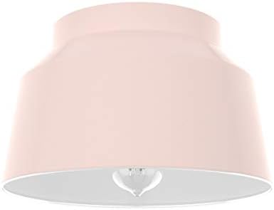 Hunter - Cranbrook 1-Light Blush Pink, Medium Size Flush Mount Light, Dimmable, Modern Style, Bell Shaped, for Bedrooms, Kitchens, Foyers, Bathrooms - 19172