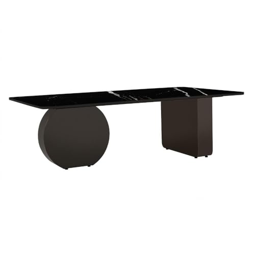 Image of Wakefit Typica Coffee Table I Marble Finish I Vitrified Tile Top I Colonial Black