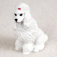 Poodle White Mini Dog Collectible Pet Figurine