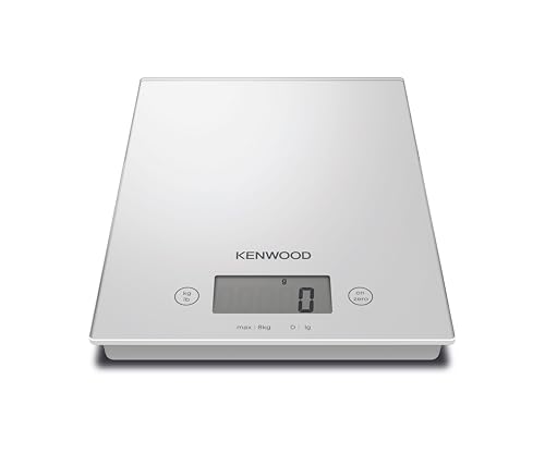 Kenwood WEP60.000WH, bilancia digitale con controllo TouchSense, spegnimento automatico, peso massimo 8 kg, precisione 2 grammi, bianco