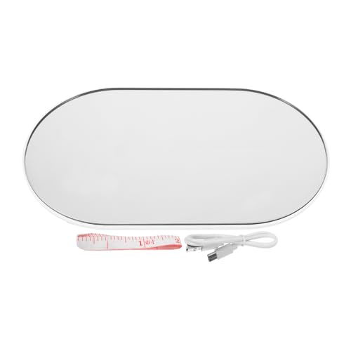 INOOMP Báscula Digital Portátil para Peso Corporal, 26x15 Cm, Espejo Ovalado, Recargable, Balanza de Baño Compacta para Uso Doméstico y Viaje