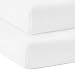 Bloomsbury Mill - Sábanas bajeras para cuna para bebés - Se adapta a las cunas Chicco Next to Me - 100% algodón orgánico - Sábanas suaves y transpirables para cuna junior - 50 x 83 cm - Blanco liso