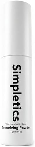 Simpletics Texturizing Powder 4g - All Natural, 4 Ingredient Nourishing Formula with Rice Starch - Chemical Free - Gives Volumized, Texturized, Matte Finish to Men & Women