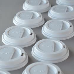 Lot de 1000 couvercles pour gobelets à café à emporter - Diamètre : 80 mm - 200/300 ml - Pour gobelets en carton - Blanc