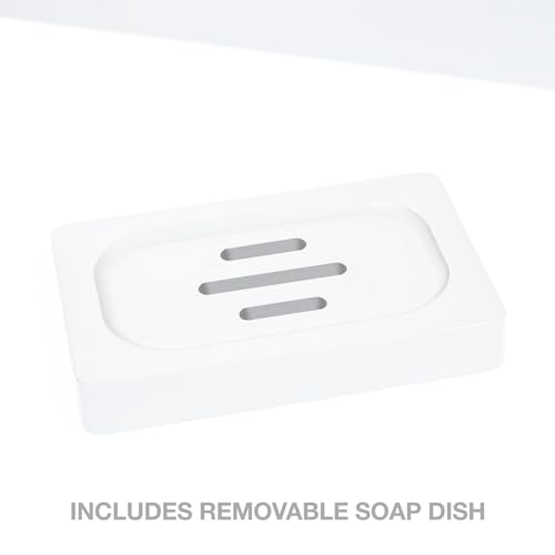 Woodluv Bath Tray, Extendable Bath Caddy Trays for Bathtub Accessories with Tablet Phone Slots, Candle Mug/Cup Holder, Bathroom Organiser, Bath trays for across the bath with Soap Holder, White