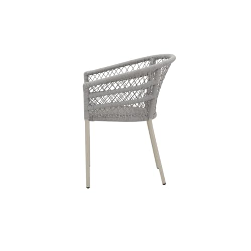 Image of Royaloak Genting Malaysian Aluminium Outdoor Chair | Hand Woven Rope Design | Curved Backrest with Anti-Slip Legs | Rust-Resistant Aluminium Frame | Modern Chairs for Garden, Terrace & Balcony
