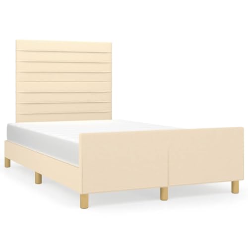 Juroupi Estructura de Cama con cabecero Estructura Cama Bed Frame Muebles de Dormitorio Tela Crema 120x190 cm - 3270525