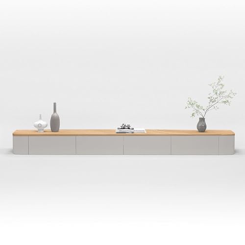 LIUSJMGH Modern Wall Mounted Floating TV Stand, Entertainment Unit, TV Console with Doors Drawers for Living Room, Bedroom (White, 220CM)