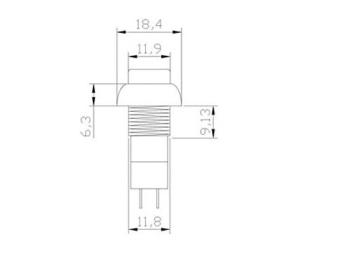 SHOKITECH White PBS-11B 12MM 2PIN Momentary Self- Reset Round Plastic Push Button Switch 1