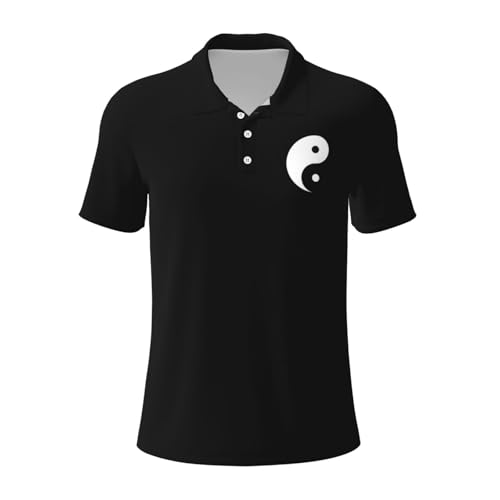Tai Chi Yin Yang Polo Shirts for Men, Mens Golf Shirt Quick-Dry Short Sleeve Casual