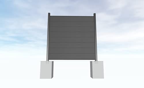 Gartenwelt Riegelsberger WPC Steckzaun Sichtschutz Zaun Gartenzaun Komplettset | 1 Zaunelement 180x180cm anthrazit + 2 Pfosten anthrazit | zum Festschrauben