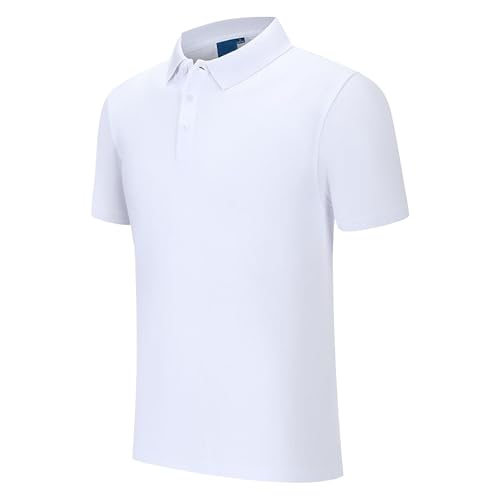 Men's Plus Size Loose Breathable Quick-Dry Polo Shirts Collared Casual Athletic Tees Solid Color Lightweight Tops