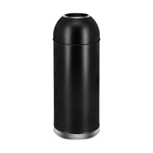 Commercial Trash Can Rubbish Container Stainless Steel Large Capacity Garbage Recycling Bin Wastebasket for Bathroom Restroom, 35L Black