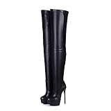  GIARO Galana 1004 Premium Stiefel für Damen - elegante High-Heels - Kniestiefel mit hohem Absatz - Damenstiefel - Stöckelschuhe für Frauen - erhältlich in 4 Farben (Schwarz Matt, numeric_46)