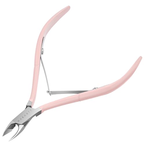 Makartt Cortacutículas, cortacutículas de color rosa, extremadamente afilado, cortador de cutículas de mandíbula completa, cuidado de uñas para manicura en el hogar, salón de belleza (paquete de 1)