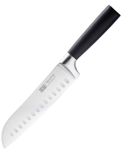 Image of Taylors Eye Witness Tacoma Stainless Steel Santoku Knife Professional 18cm/7 inch Multi-Use Cutting Edge. Durable Full Tang Construction, Razor Sharp Precision Ground Blade.