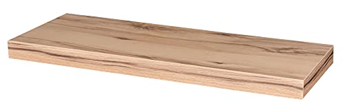levandeo Wandboard Bobby Kernbuche Dekor 60cm - Deutsche Herstellung Schablone und Schrauben - Wandregal Wandbord