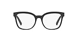 A|X Armani Exchange Women's AX3049 Round Prescription Eyeglass Frames, Matte Black/Demo Lens, 52 mm