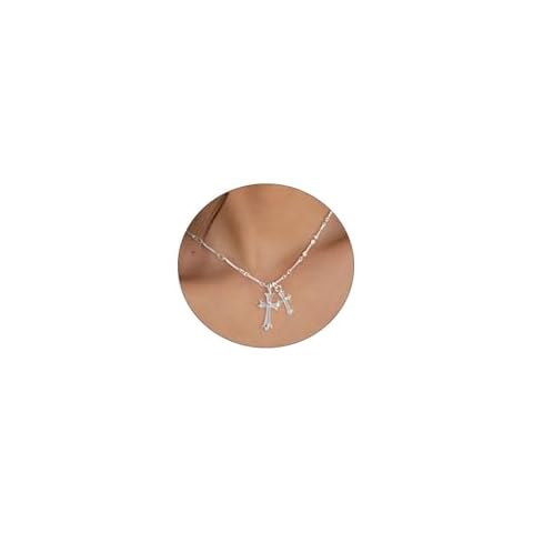 Warshion Silver Plated Cross Necklace Cover