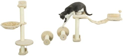 PawHut Juego de Estanterías para Gatos de 4 Piezas Rascador de Pa...