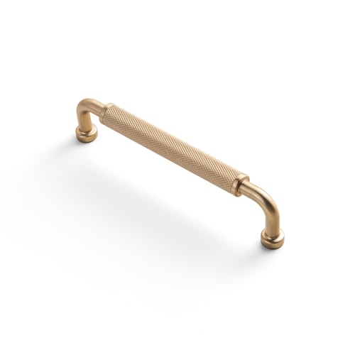Image of Goo-Ki 6 Pack 5 Inch Champagne Bronze Knurled Cabinet Pull Handle - Textured Non-Slip Grip, Classic Modern Design for Kitchen Cabinets & Furniture Drawers
