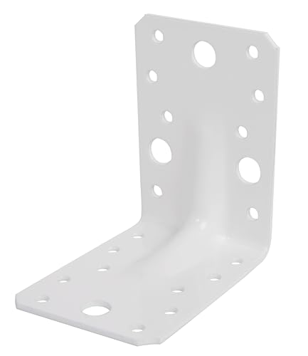 Heavy Load Angle Connector with Corrugation 90 x 90 x 65 mm / 25 STK. White, Steel