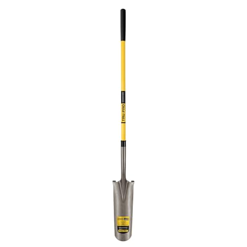 Truper Tru Pro 16-Inch Drain Spade 48-Inch Professional Fiberglass Handle with 9-Inch Cushion Grip 14-Gauge Tempered Steel Sharpshooter (Model 31286 / PEP-16FL)