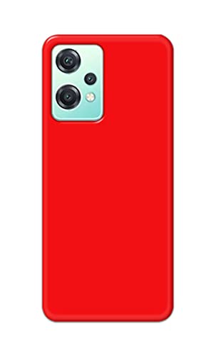 Image of Printed Hard Back Cover Case for OnePlus Nord CE 2 Lite 5G Back Cover (Plain Red) -1803