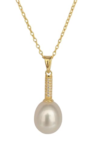 Pendentif larme perle de culture blanche en argent 925, bijou d'exception