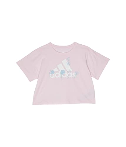 adidas Girls' Baby Short Sleeve Tee T-Shirt, Pink Blue Print, 5