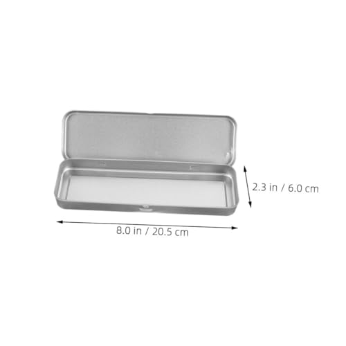Boîte à stylos rectangulaire en métal x8 avec couvercle à charnière