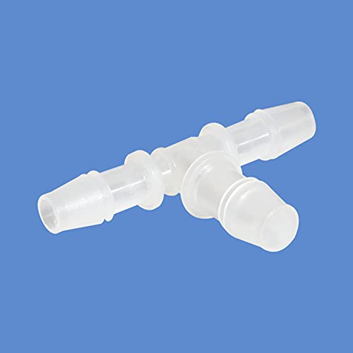 Quickun Plastic Hose Barb Reducer Tee, Reducing T Fitting Union Joiner Mender 3 Way Barbed