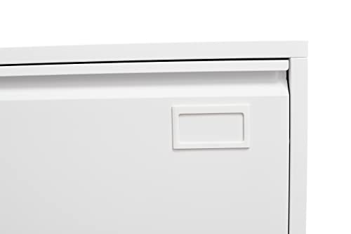 Mwrouqfur Metal Filing Single Cabinet-35 Electronic Digital Lateral File Cabinet With Hanging Rod & Large Drawer For Letter, A4, Documents And So On,Easy Assembly,Space Saving (White) #TOP3