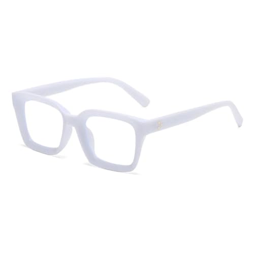 Gafas de sol retro con remaches detalles metálicos montura blanca