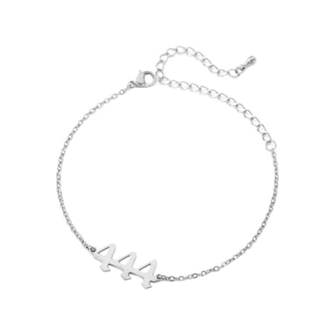 PAURO Stainless Steel Angel Number 444 Anklet Cover