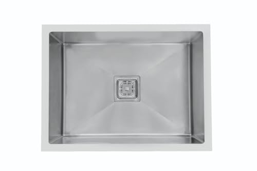 Image of HAND MADE KITCHEN SINK, 21X18X9, SS 204 /0.8MM, MATT FINISH, STAINLESS STEEL, INDIAN MADE