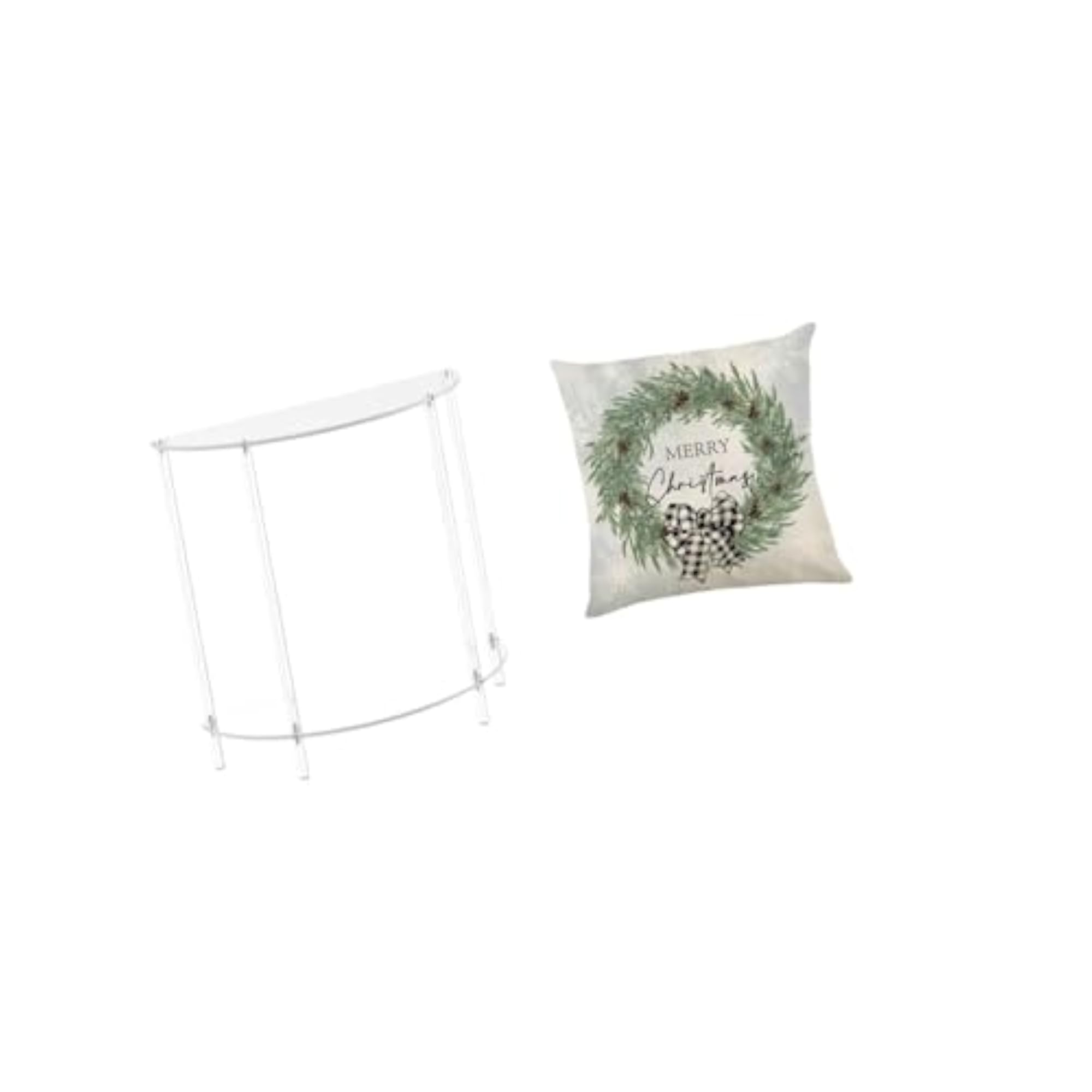 Acrylic Accent Table with Christmas Pillow Cover Cushion