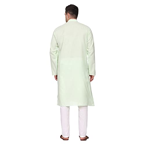 Image of ITOS365 Men Cotton Blend Kurta Pyjama Set Party Fashion Regular Ethinic Wear Indian Dress Gift for Men